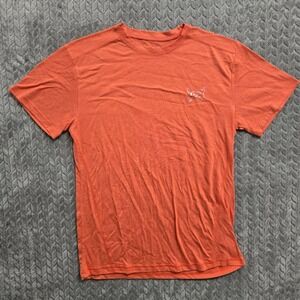 Tapout Mens Large Slim Fit T-Shirt Crew Neck Short Sleeve Graphic Logo Orange‎